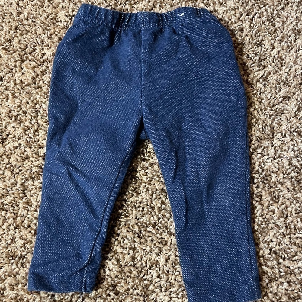 ❌SOLD❌Garanimals 6-9 month blue jeggings with ruffles - Picture 1 of 3